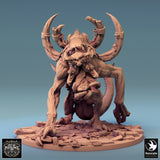 Close-up of the creature's torso and head, highlighting the intricate skull and horn details.