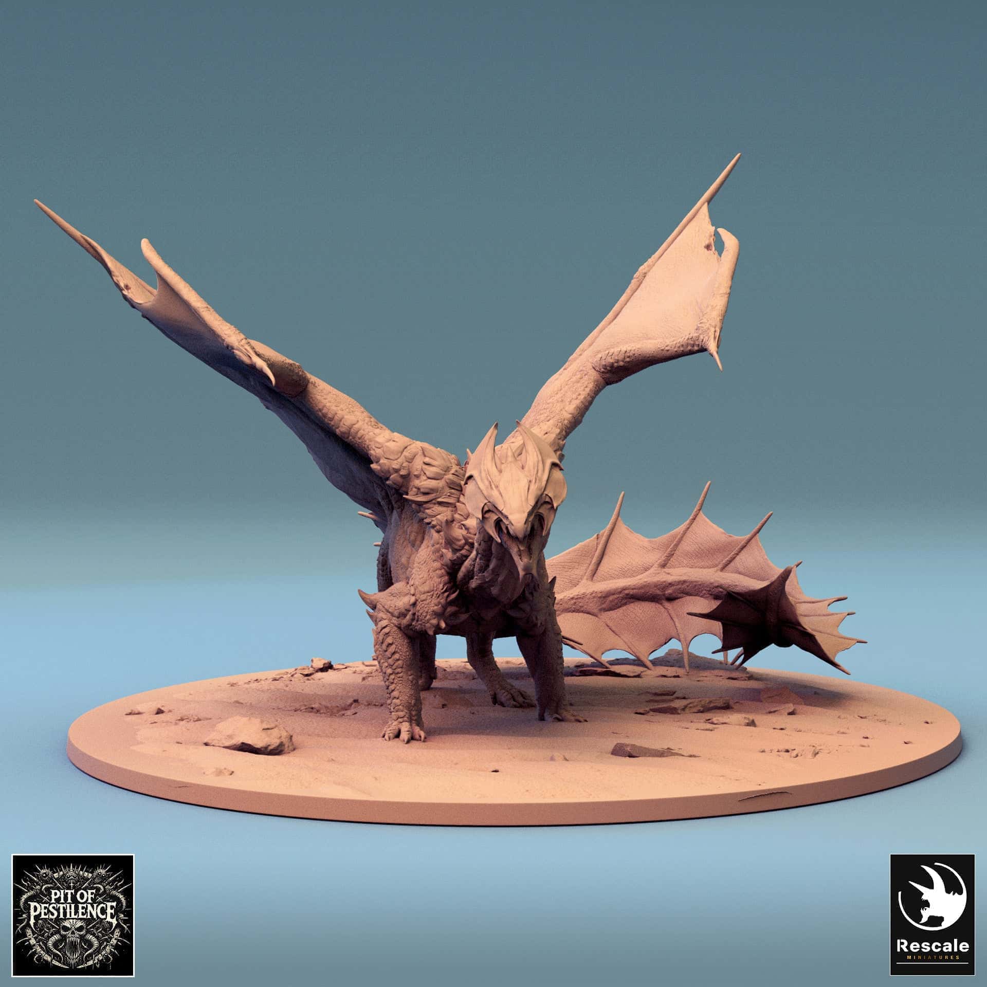 Tabletop RPG Miniature Brass Dragon - 32mm Qumi - Rescale Miniatures V4 walk Quality Miniatures - Qumi Wargaming Mini Model Figure