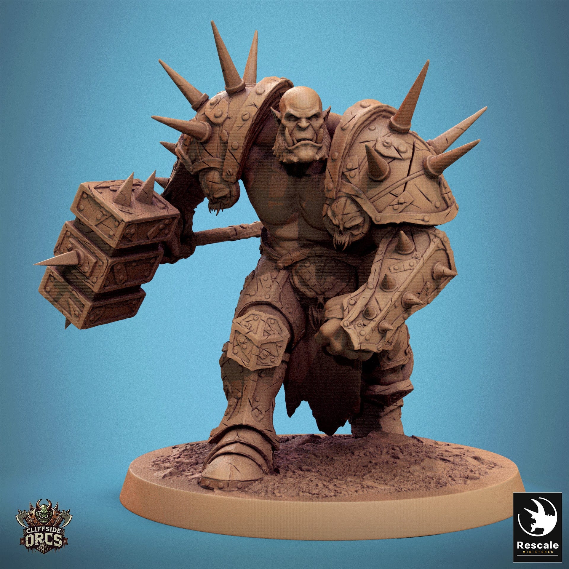 Tabletop RPG Miniature Brutal Orc - 32mm Qumi Rescale Miniatures V5 Brutal Orc Walk Ready - Hammer Quality Miniatures - Qumi Wargaming Mini Model Figure