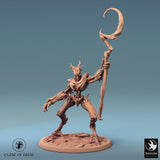 Humanoid Archer Tabletop Miniature - Branchblades by Qumi, 3D printed resin tabletop miniature for RPGs, wargaming and painting