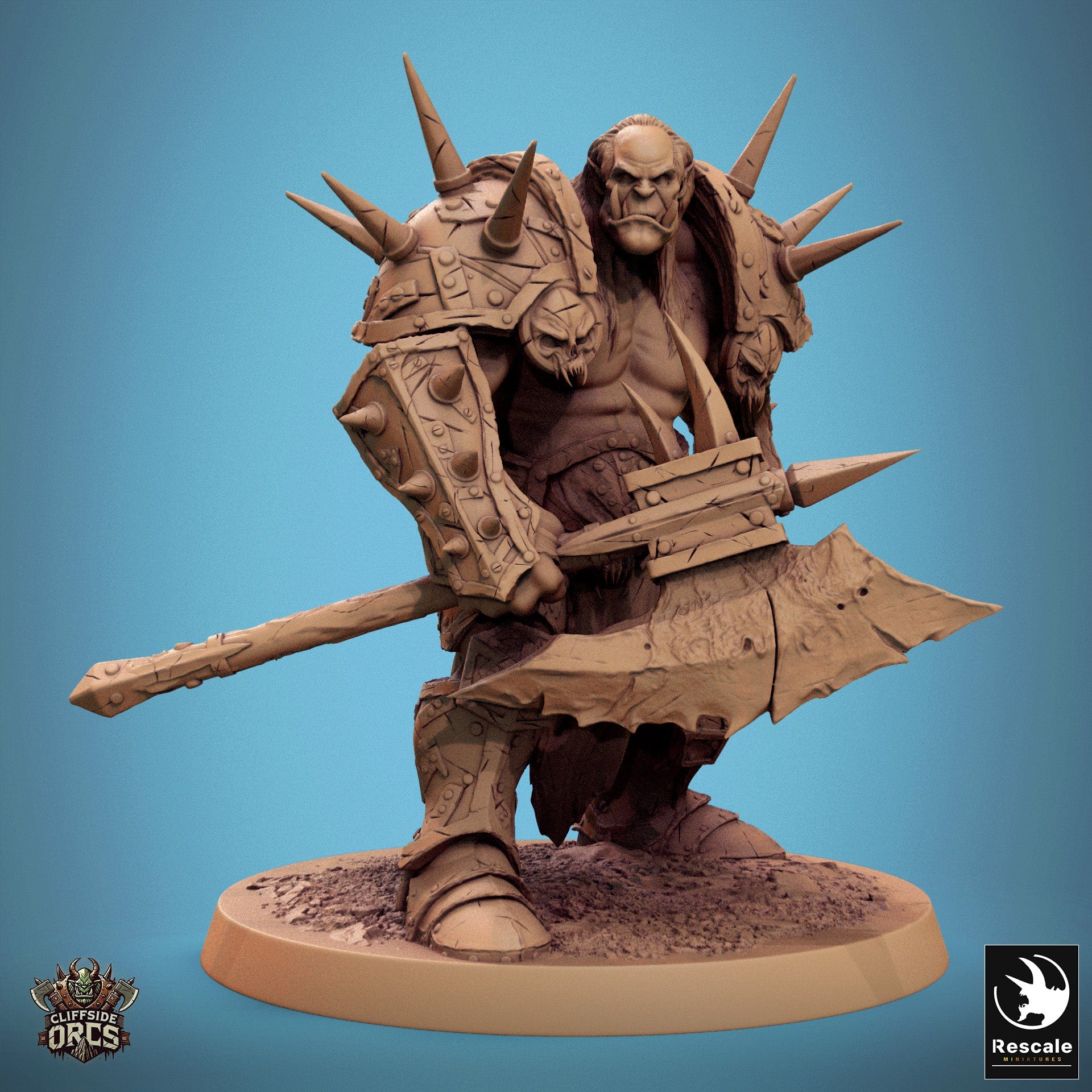 Tabletop RPG Miniature Brutal Orc - 32mm Qumi Rescale Miniatures V6 Brutal Orc Look - Axe Quality Miniatures - Qumi Wargaming Mini Model Figure