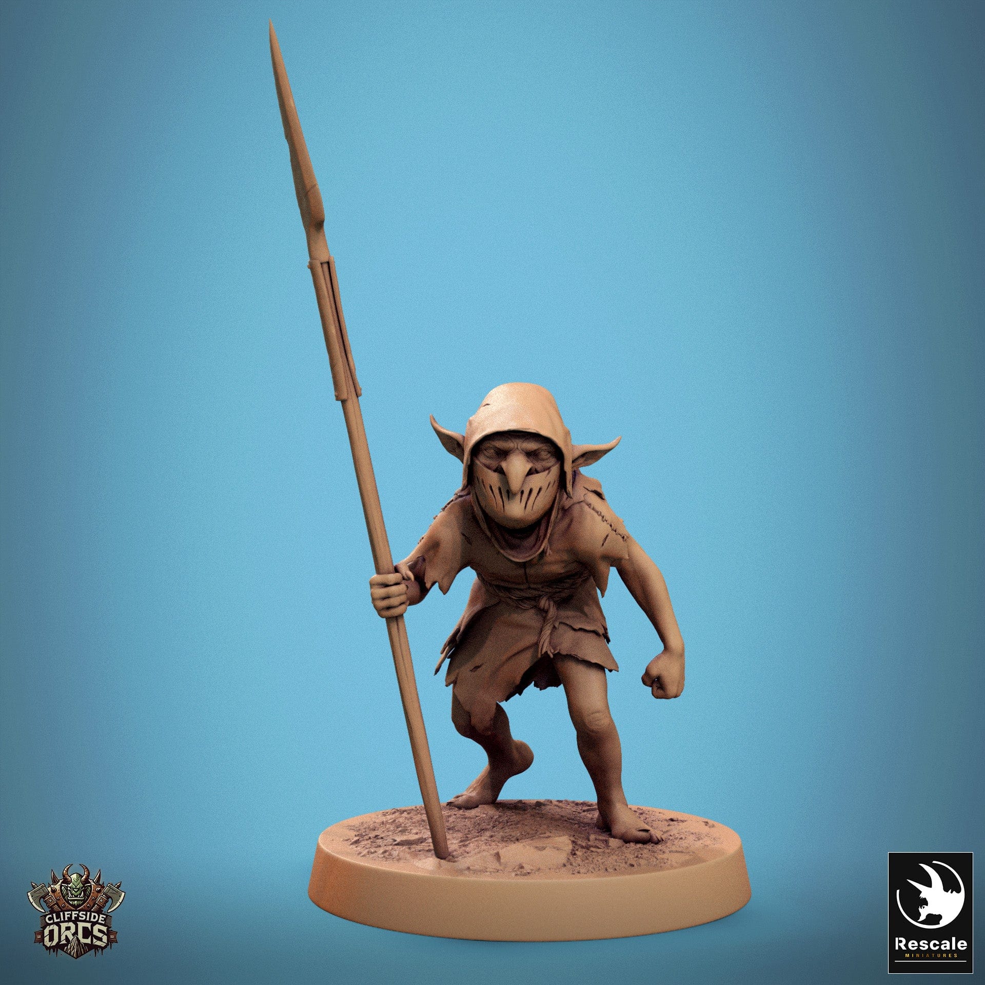 Tabletop RPG Miniature Goblin - 32mm Qumi Rescale Miniatures V6 Goblin Stance Spear Quality Miniatures - Qumi Wargaming Mini Model Figure