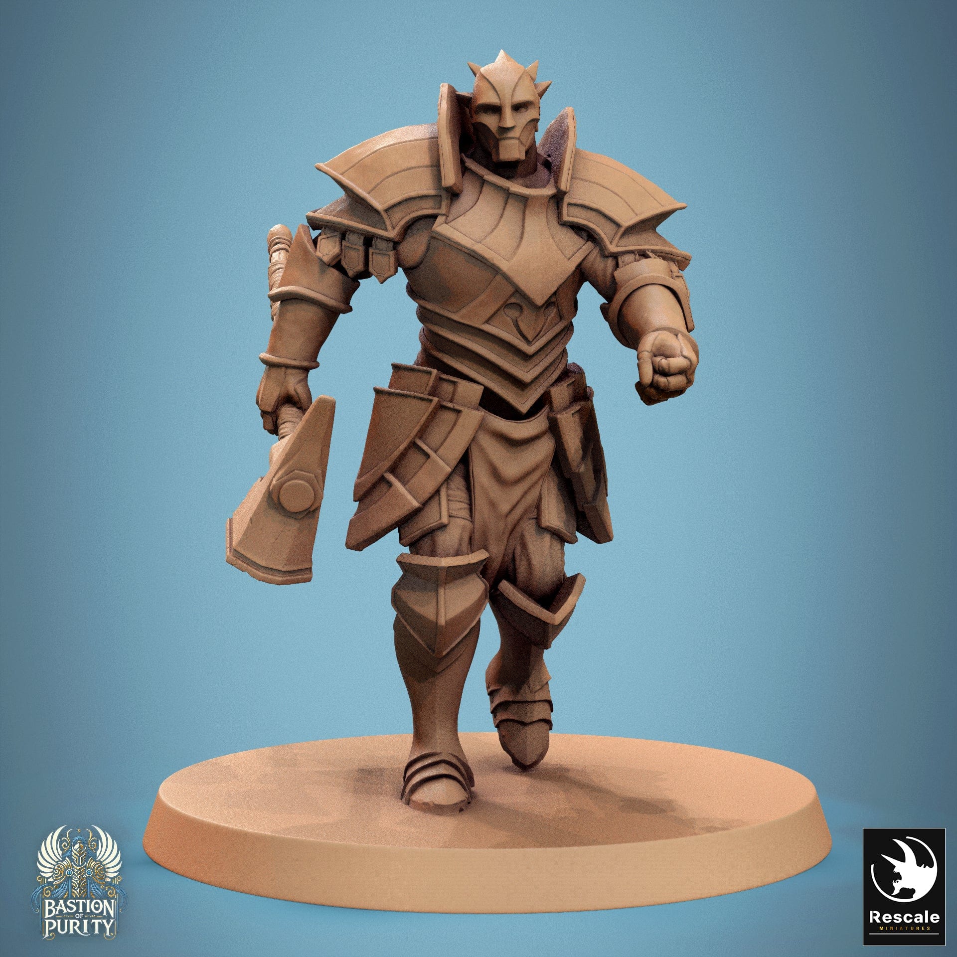 Tabletop RPG Miniature Aeterna Infantry Warrior - 32mm Qumi - Rescale Miniatures V6 Great Hammer Walk Quality Miniatures - Qumi Wargaming Mini Model Figure