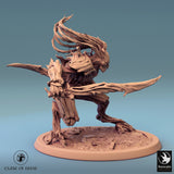 Humanoid Archer Tabletop Miniature - Branchblades by Qumi, 3D printed resin tabletop miniature for RPGs, wargaming and painting