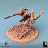 Humanoid Archer Tabletop Miniature - Branchblades by Qumi, 3D printed resin tabletop miniature for RPGs, wargaming and painting