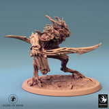 Humanoid Archer Tabletop Miniature - Branchblades by Qumi, 3D printed resin tabletop miniature for RPGs, wargaming and painting