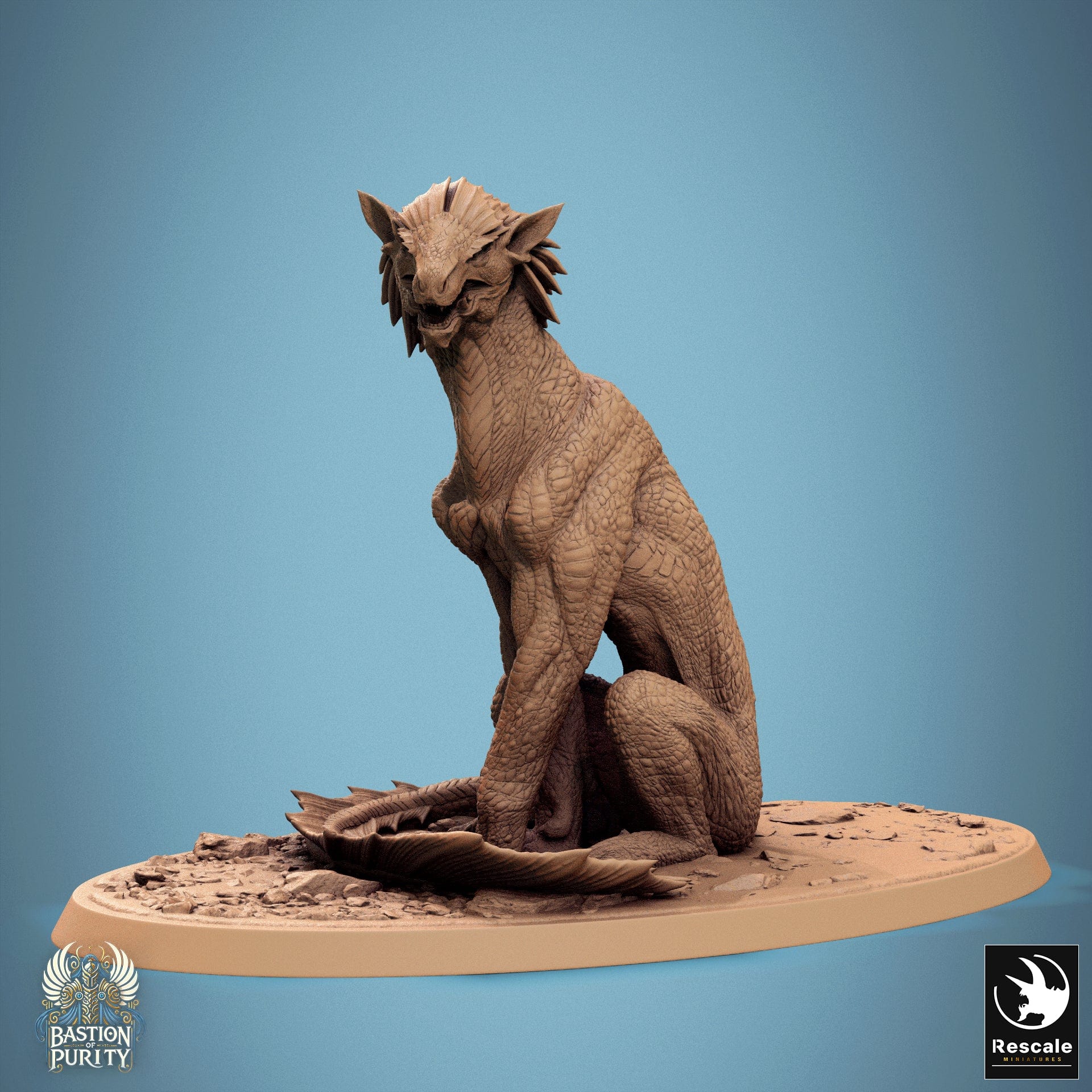 Tabletop RPG Miniature Solaris Panthera - 32mm Qumi - Rescale Miniatures V6 Sit / wild Quality Miniatures - Qumi Wargaming Mini Model Figure
