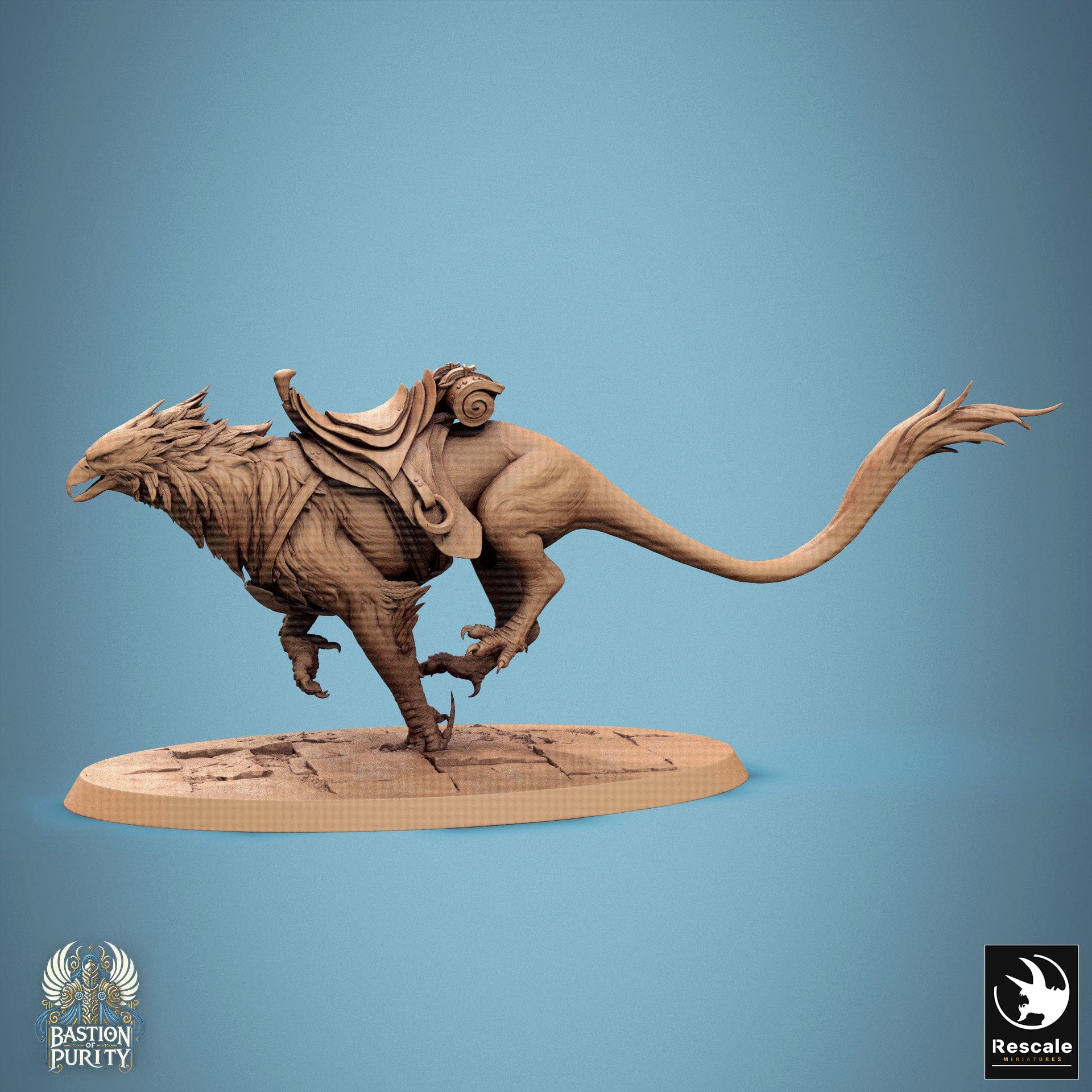 Tabletop RPG Miniature Gryph - 32mm Qumi - Rescale Miniatures V6 Sprint / saddle Quality Miniatures - Qumi Wargaming Mini Model Figure
