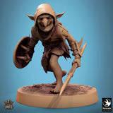 Humanoid Goblin Tabletop Miniatures by Qumi, 3D printed resin tabletop miniature for RPGs, wargaming and painting