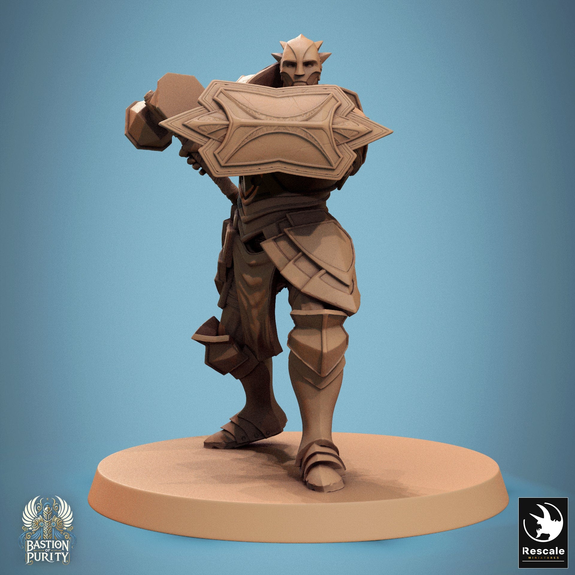 Tabletop RPG Miniature Aeterna Infantry Warrior - 32mm Qumi - Rescale Miniatures V7 Hammer Block Quality Miniatures - Qumi Wargaming Mini Model Figure