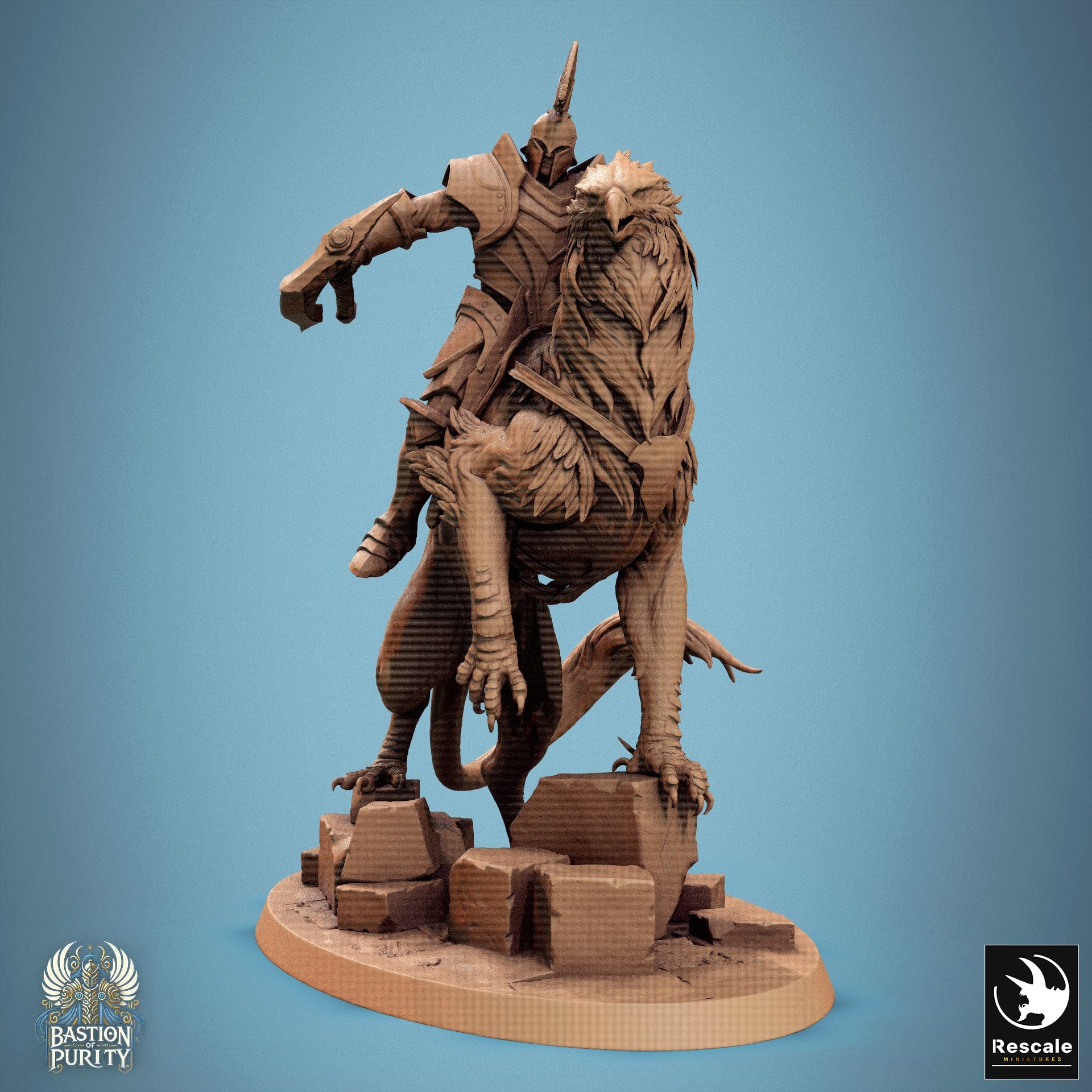 Tabletop RPG Miniature Gryph - 32mm Qumi - Rescale Miniatures V7 Stance A / mounted Quality Miniatures - Qumi Wargaming Mini Model Figure