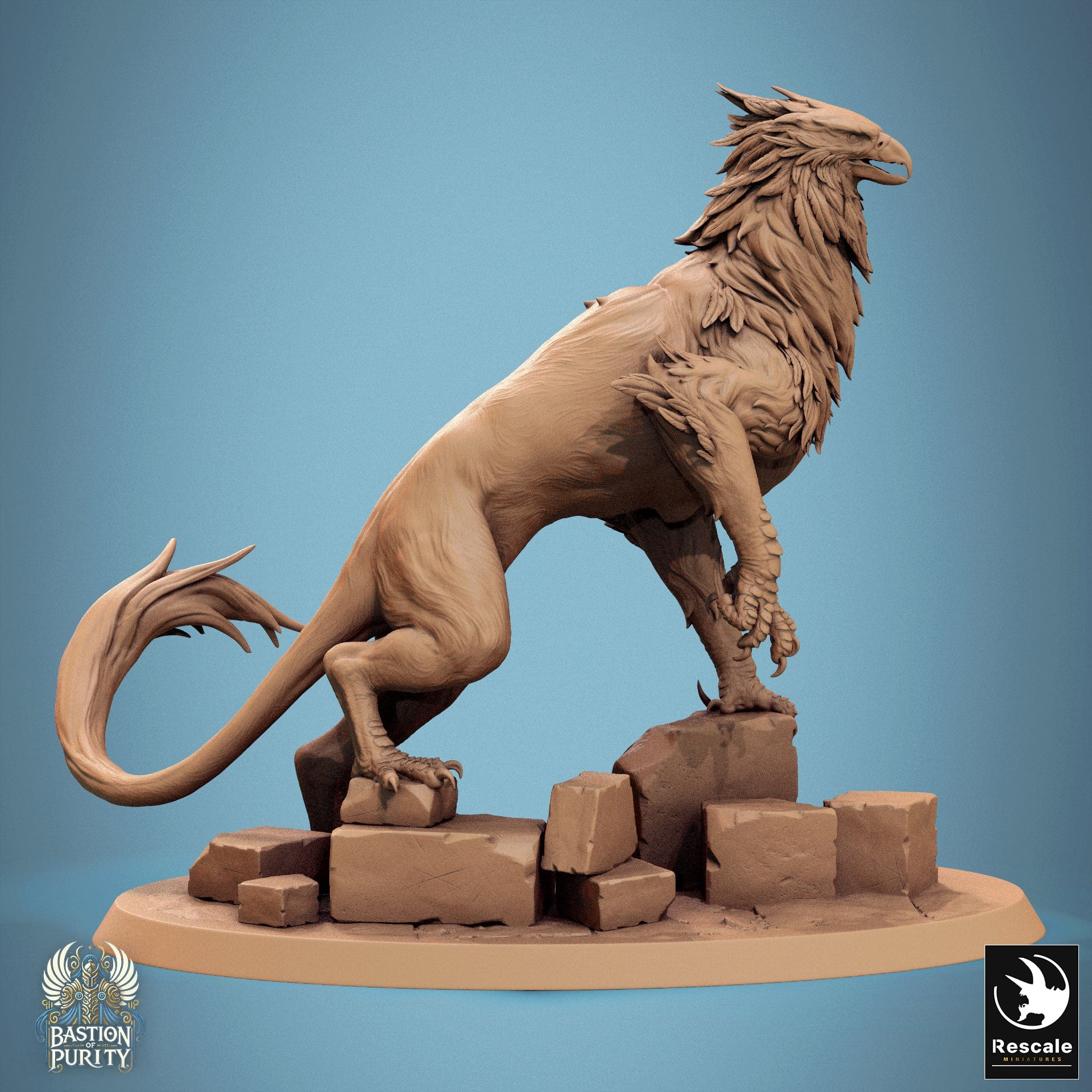 Tabletop RPG Miniature Gryph - 32mm Qumi - Rescale Miniatures V7 Stance A / wild Quality Miniatures - Qumi Wargaming Mini Model Figure