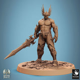 Exotic Warrior Sentinel Aetherium Tabletop Miniatures by Qumi, 3D printed resin tabletop miniature for RPGs, wargaming and painting