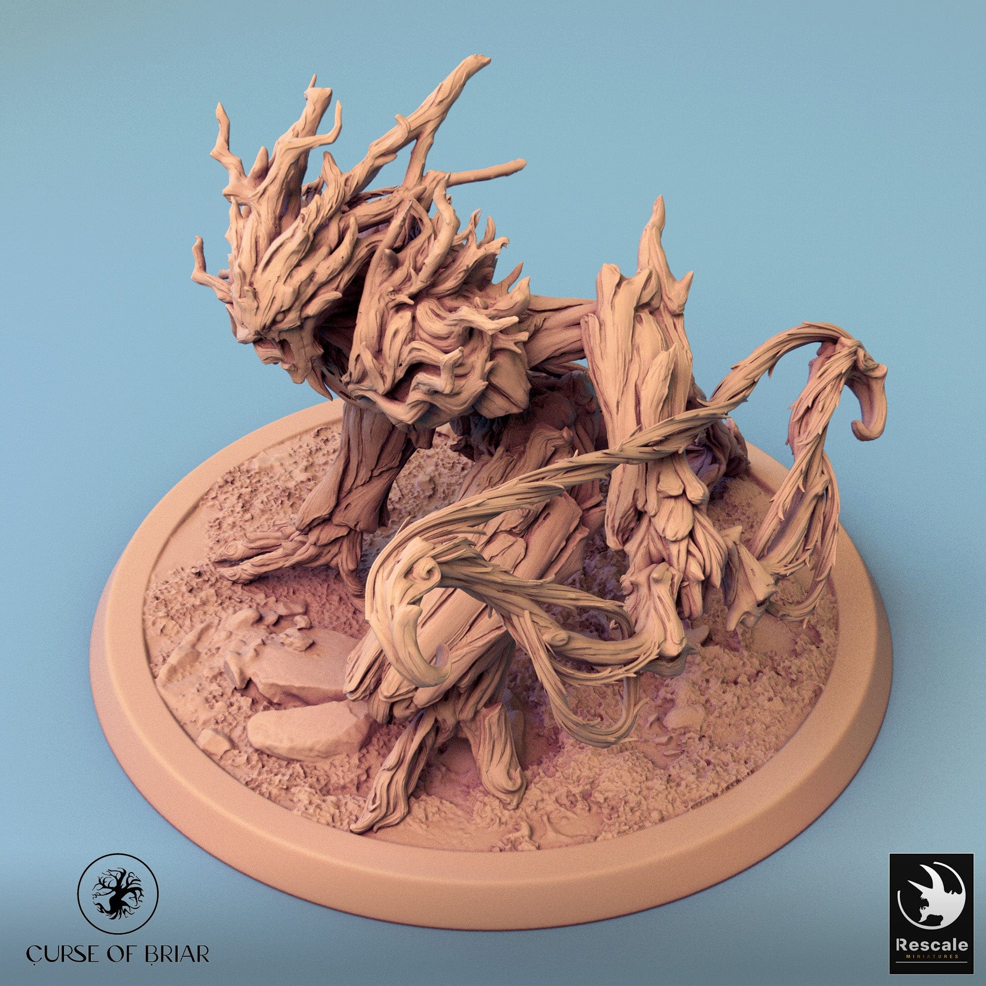 Squat humanoid Branchblades miniature by Qumi, 32mm rescale tabletop wargaming figure for RPG and fantasy gameplay.