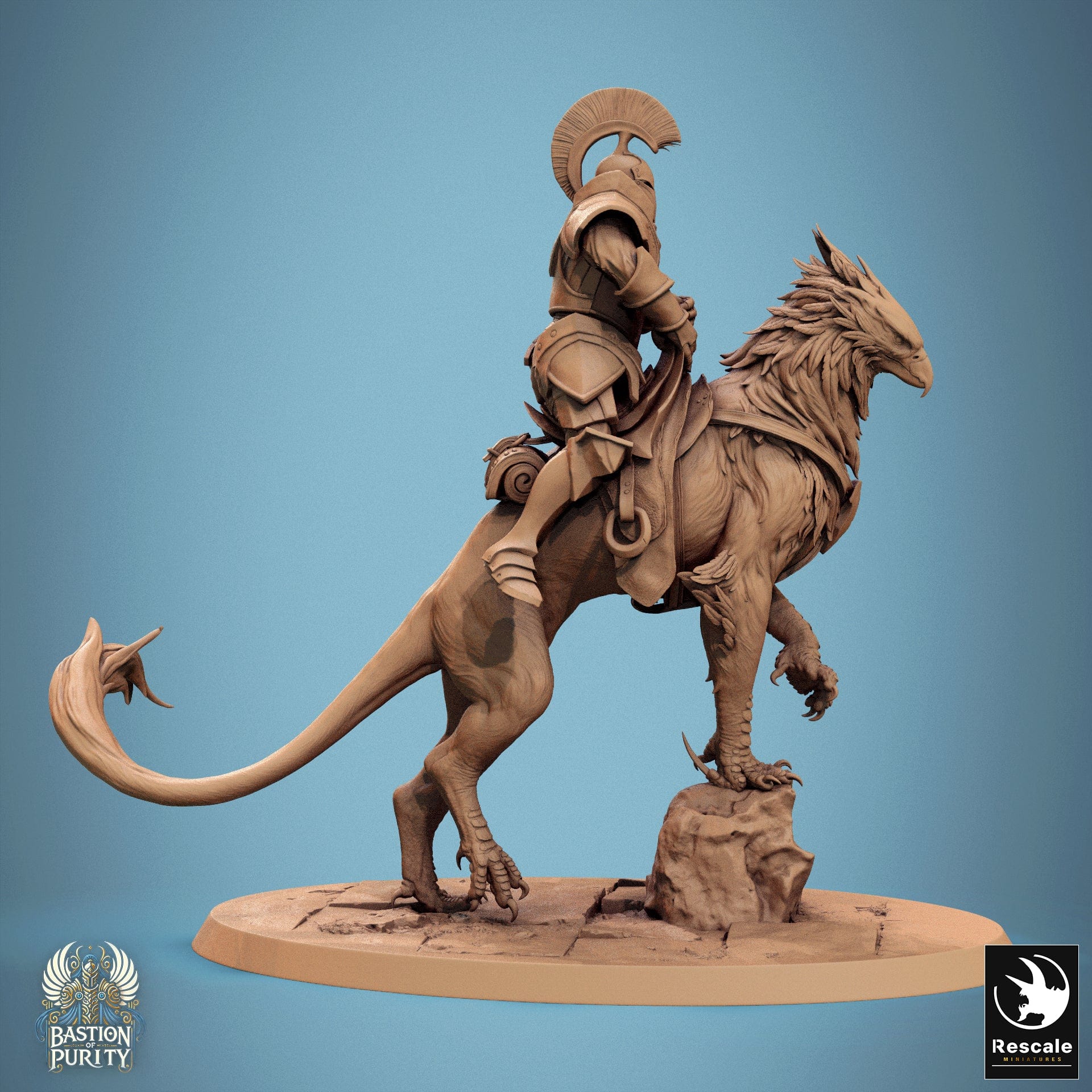 Tabletop RPG Miniature Gryph - 32mm Qumi - Rescale Miniatures V8 Stance B / mounted Quality Miniatures - Qumi Wargaming Mini Model Figure