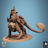 Creature Solaris Panthera Tabletop Miniatures by Qumi, 3D printed resin tabletop miniature for RPGs, wargaming and painting