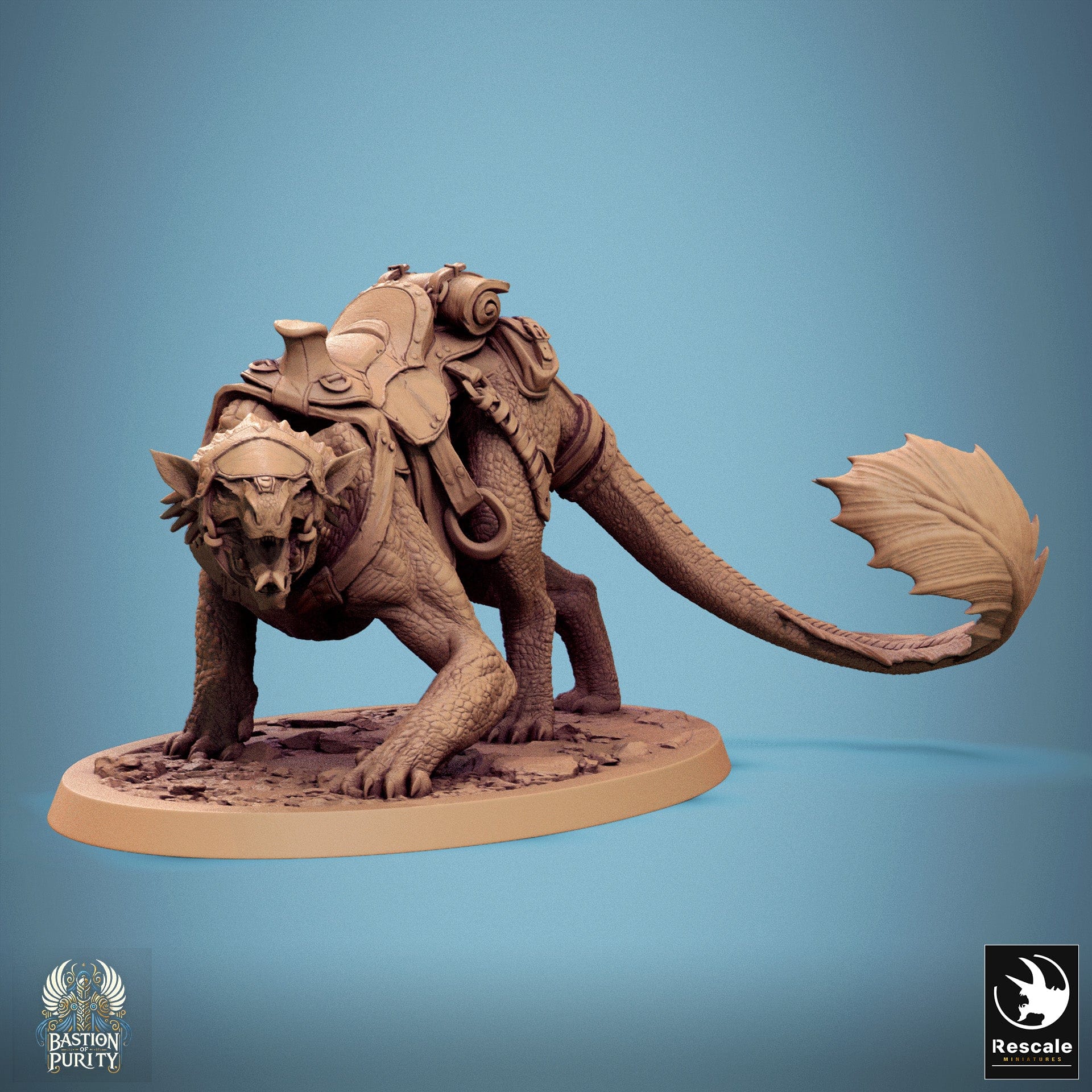 Tabletop RPG Miniature Solaris Panthera - 32mm Qumi - Rescale Miniatures V8 Stealth / saddle Quality Miniatures - Qumi Wargaming Mini Model Figure