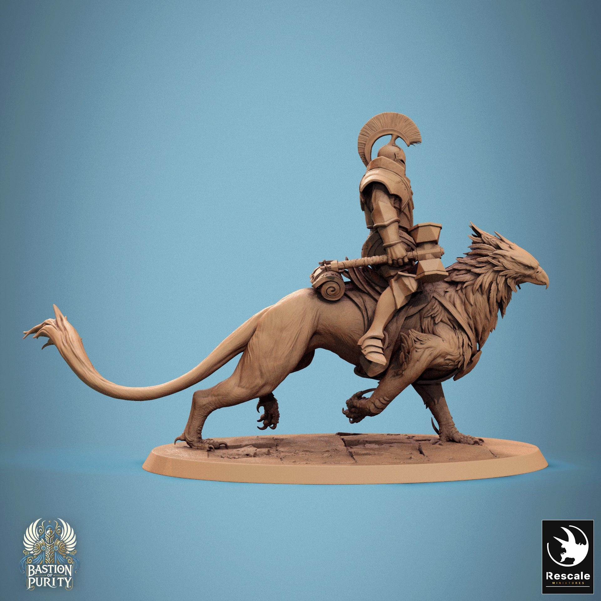 Tabletop RPG Miniature Gryph - 32mm Qumi - Rescale Miniatures V9 Trot / mounted Quality Miniatures - Qumi Wargaming Mini Model Figure