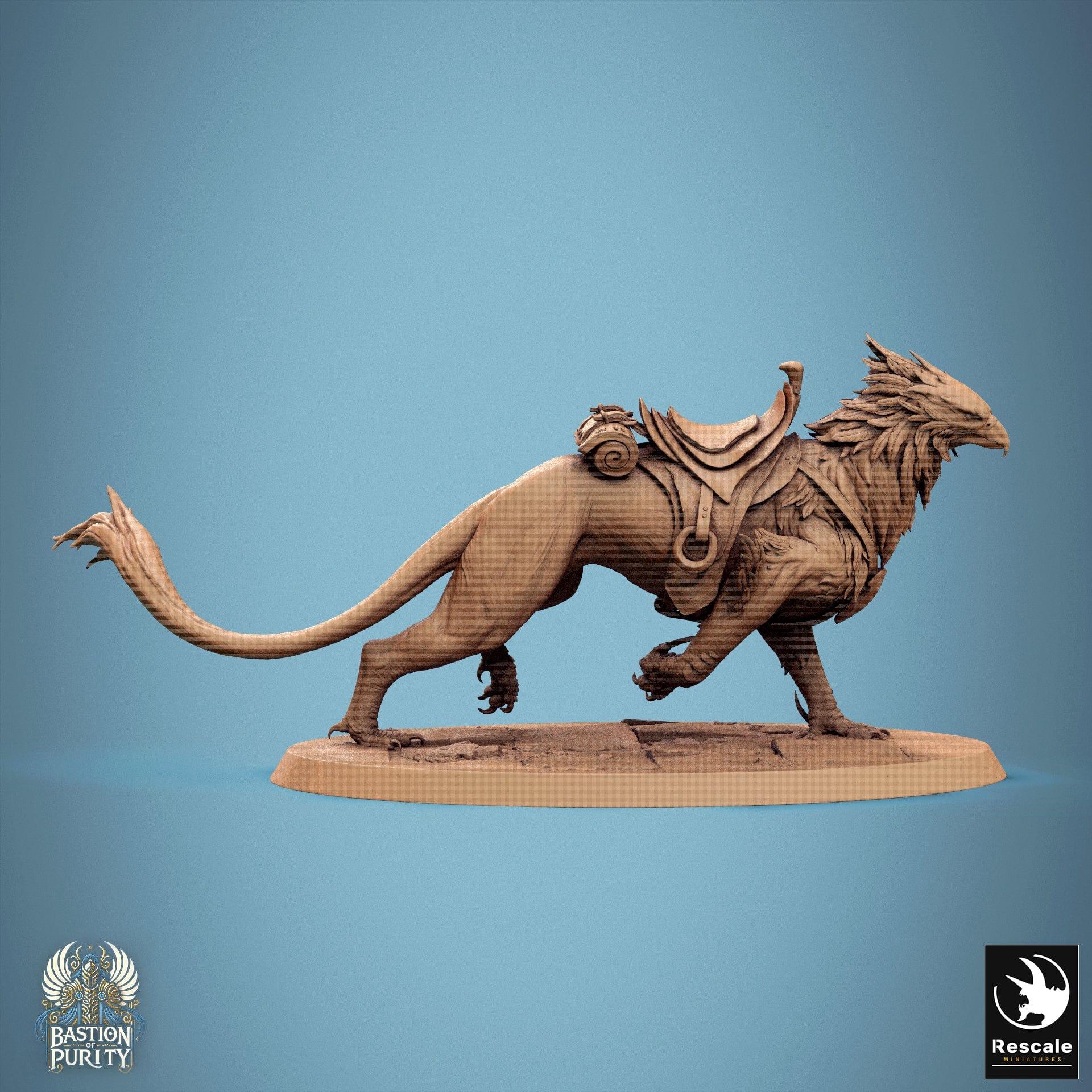 Tabletop RPG Miniature Gryph - 32mm Qumi - Rescale Miniatures V9 Trot / saddle Quality Miniatures - Qumi Wargaming Mini Model Figure