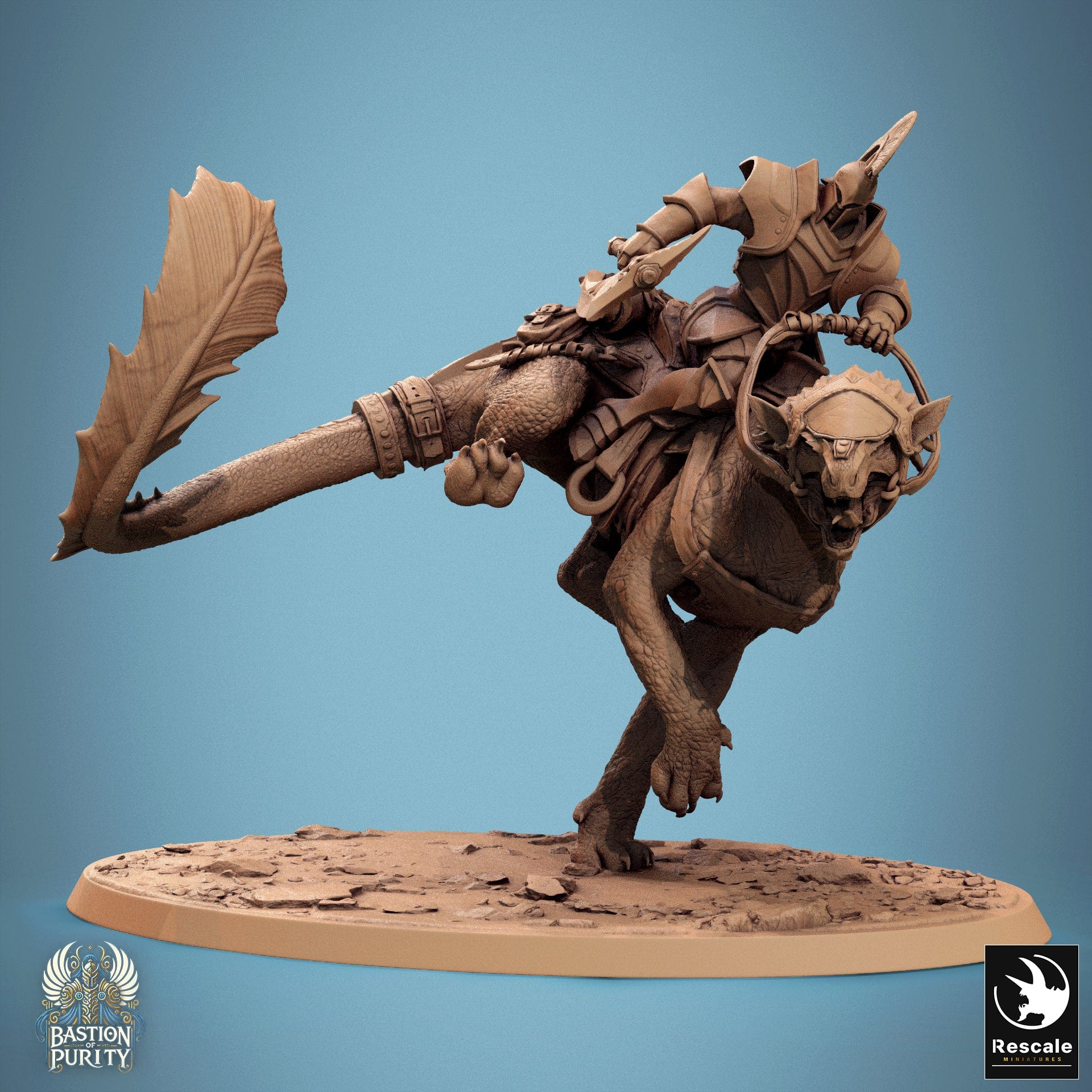 Tabletop RPG Miniature Solaris Panthera - 32mm Qumi - Rescale Miniatures V9 Turn / mounted Quality Miniatures - Qumi Wargaming Mini Model Figure