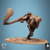 Creature Solaris Panthera Tabletop Miniatures by Qumi, 3D printed resin tabletop miniature for RPGs, wargaming and painting
