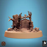 Undead Axe Fighter Tabletop Miniature - Zombies by Qumi, 3D printed resin tabletop miniature for RPGs, wargaming and painting