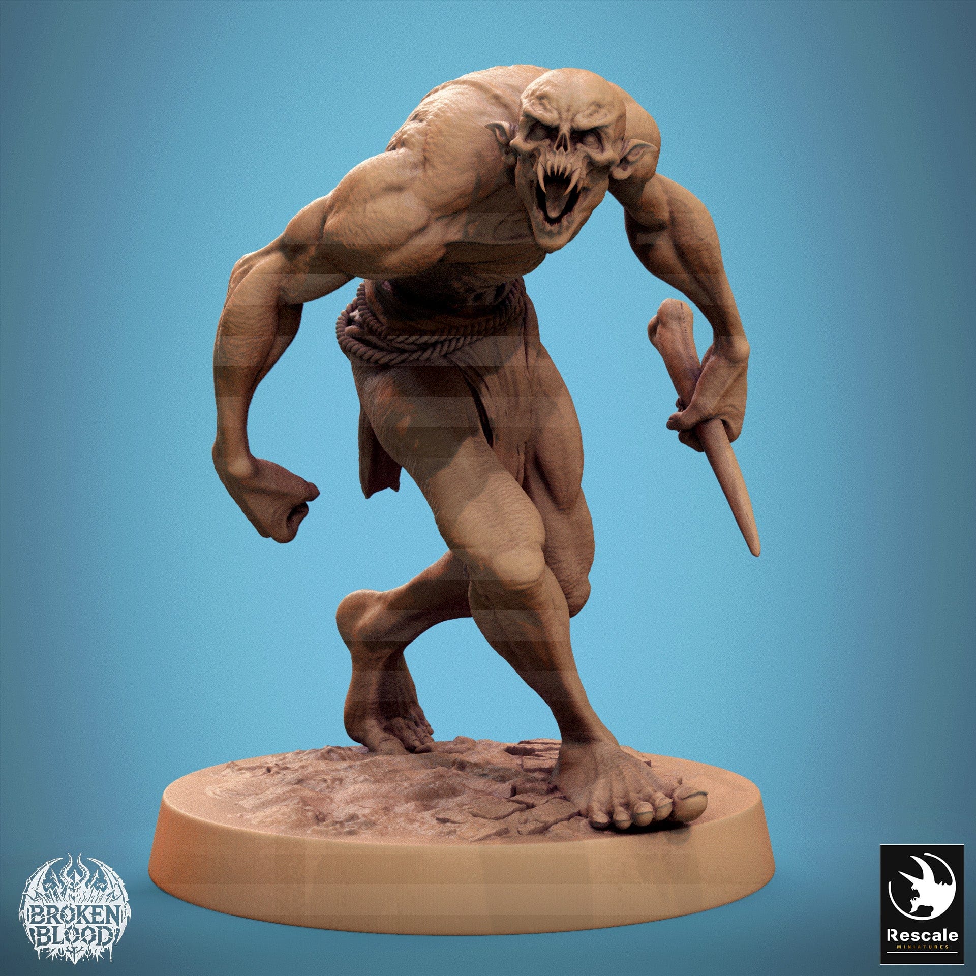 Tabletop RPG Miniature Ghoul Savage 32mm Qumi Rescale Miniatures Walk Quality Miniatures - Qumi Wargaming Mini Model Figure