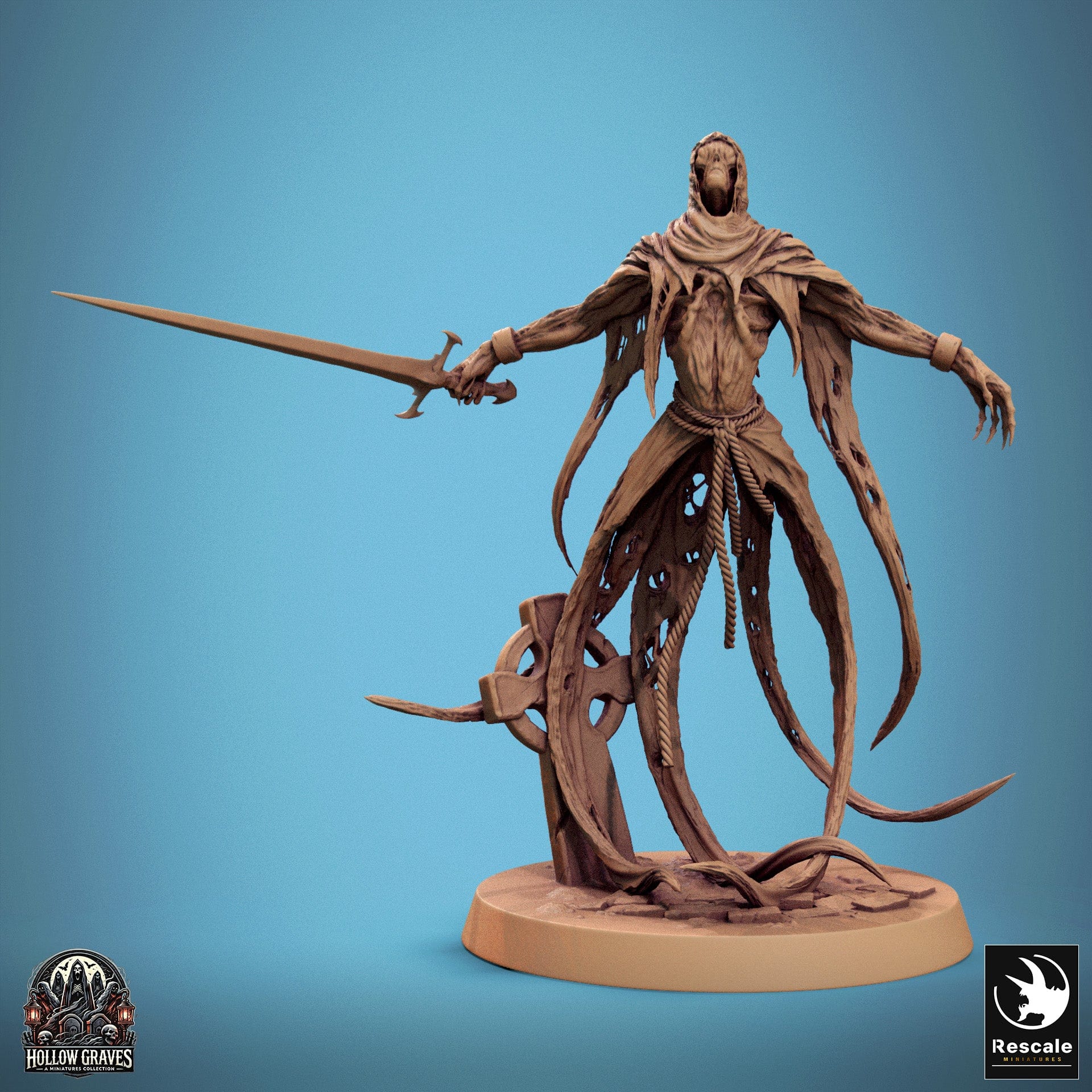 Tabletop RPG Miniature Death Ghost - 32mm Qumi Rescale Miniatures Welcome / With Sword Quality Miniatures - Qumi Wargaming Mini Model Figure