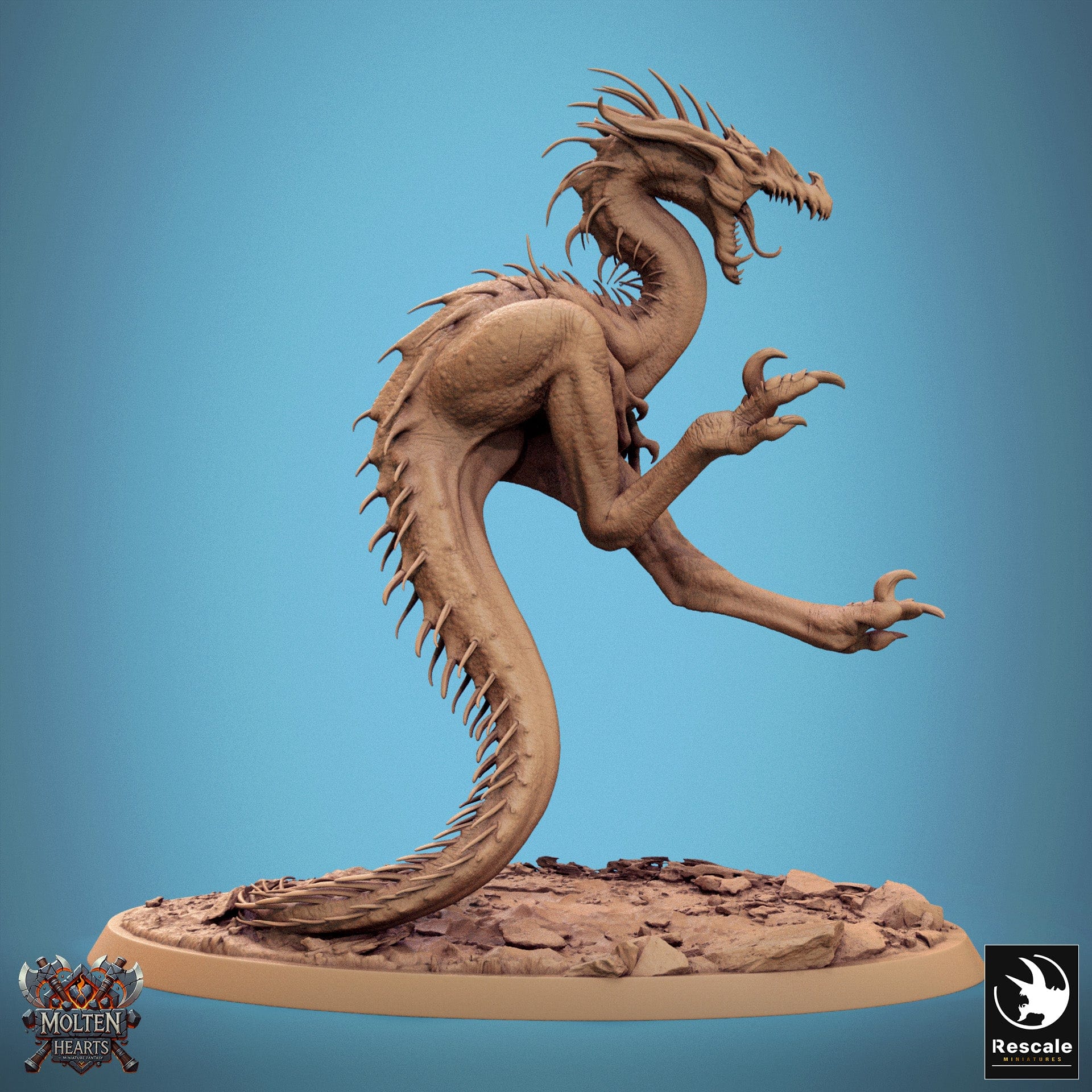 Tabletop RPG Miniature Velocisaurus - 32mm Qumi Rescale Miniatures wild / Fight Quality Miniatures - Qumi Wargaming Mini Model Figure