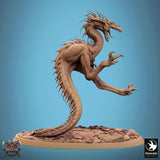 Velocisaurus Dinosaur Tabletop Miniature by Qumi, 3D printed resin tabletop miniature for RPGs, wargaming and painting
