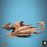 Zicoalt Dinosaur Tabletop Miniature by Qumi, 3D printed resin tabletop miniature for RPGs, wargaming and painting