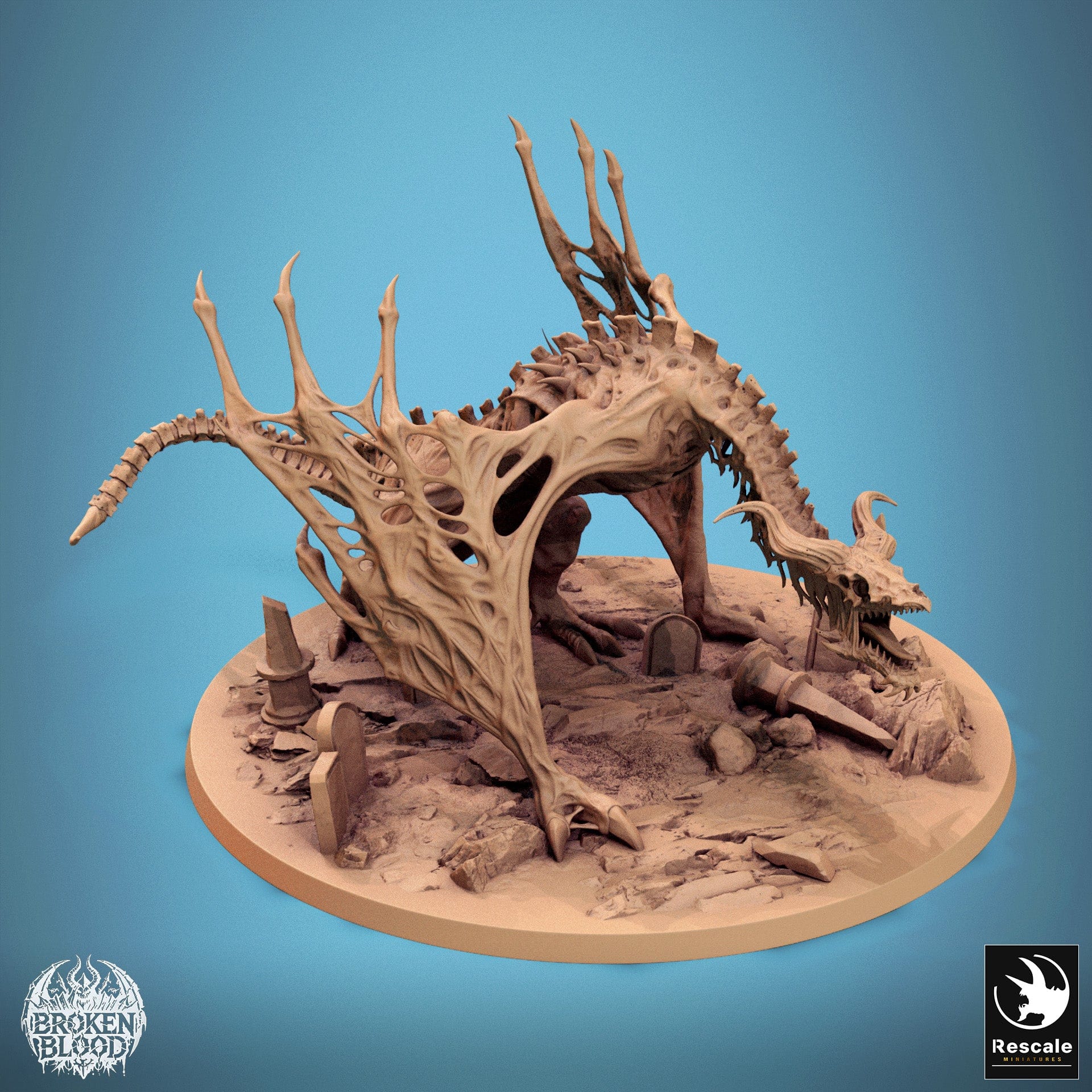 Tabletop RPG Miniature Bann Wyvern - 32mm Qumi Rescale Miniatures Wild Quality Miniatures - Qumi Wargaming Mini Model Figure