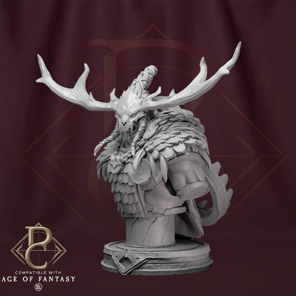 Worfar Bust - 32mm Tabletop RPG Mini - Qumi - Parasite Collectibles