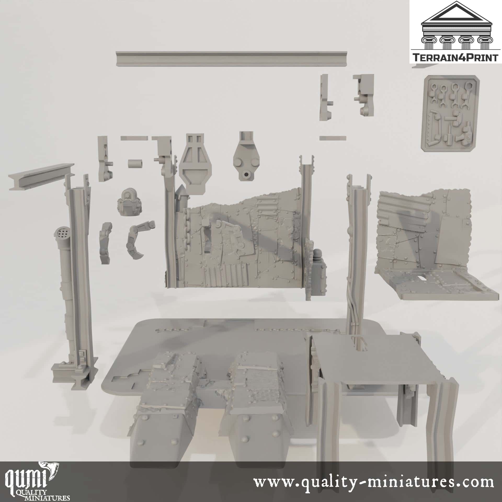 Workshop - Rivet City - Resin Print - Tabletop RPG Terrain - Terrain4Print - Qumi Quality Miniatures - Qumi Wargaming Mini Model Figure