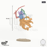 Sorrow of Terrimor 75mm - colour-coded parts render, 90 mm tall, 5 body parts, 52 mm round base