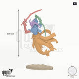 Sorrow of Terrimor XL - colour-coded parts render, 170 mm tall, 5 body parts, 99 mm round base