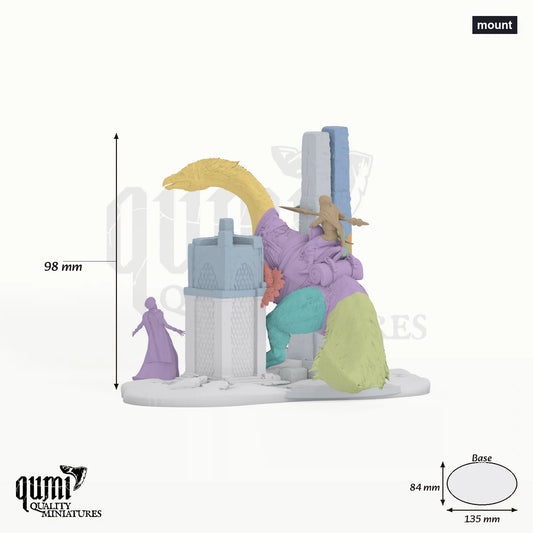 Solo Tabletop-Miniatur (mount) - 98 mm hoch, 135x84 mm Base, 12 Körperteile + 7 Base - Rescale Miniatures 3D-Druck von Qumi