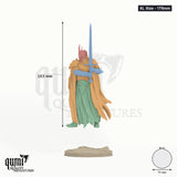 Shadowed King XL Size - 175mm - colour-coded parts render, 163 mm tall, 4 body parts, 75 mm round base