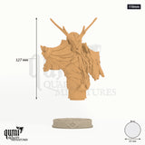 The Verdant Sentinel Miniature Bust 110mm - colour-coded parts render, 127 mm tall, 1 body part, 65 mm round base