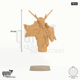 The Verdant Sentinel Miniature Bust 75mm - colour-coded parts render, 89 mm tall, 1 body part, 46 mm round base