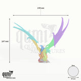 Dragon Thorn Dragon Tabletop Diorama dragon miniature - assembly overview with colour-coded parts and measurements