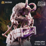Little John – Bridge Troll: bridge troll tabletop miniature, designer preview from DM Stash's 'The Tales Grimm' release, 3D-printed in resin by Qumi