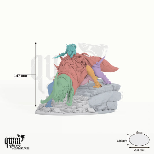 Boss Tyrant of the Mawcoil tabletop miniature - 147 mm tall, 208x156 mm base - Rescale Miniatures 3D print by Qumi