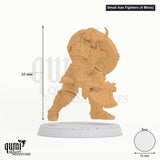 Fighter Unchained Immortals Tabletop-Miniatur (Small Axe Fighters (4 Minis)) - Montage-Render mit Massen - Rescale Miniatures