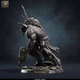 Dread Balthazar – Undead Axe Warlord: undead axe warlord tabletop miniature, designer preview from Rescale Miniatures's 'Oktober 2026' release, 3D-printed in resin by Qumi (view 3)