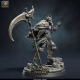 Revenant Commander – Undead Warlord: undead commander tabletop miniature, designer preview from Rescale Miniatures's 'Oktober 2026' release, 3D-printed in resin by Qumi (view 2)