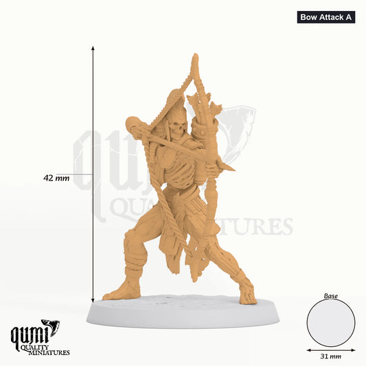 Undead Undead Legion Tabletop-Miniatur (Bow Attack A) - 42 mm hoch, 31 mm Base - Rescale Miniatures 3D-Druck von Qumi