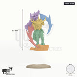Berserker Blood Demon 75mm scale - colour-coded parts render, 87 mm tall, 6 body parts, 53 mm round base