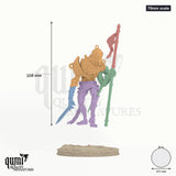 Chainbound Exemplar 75mm scale - colour-coded parts render, 168 mm tall, 5 body parts, 101 mm round base