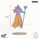 Vhalmor 150mm scale - colour-coded parts render, 166 mm tall, 5 body parts, 101 mm round base